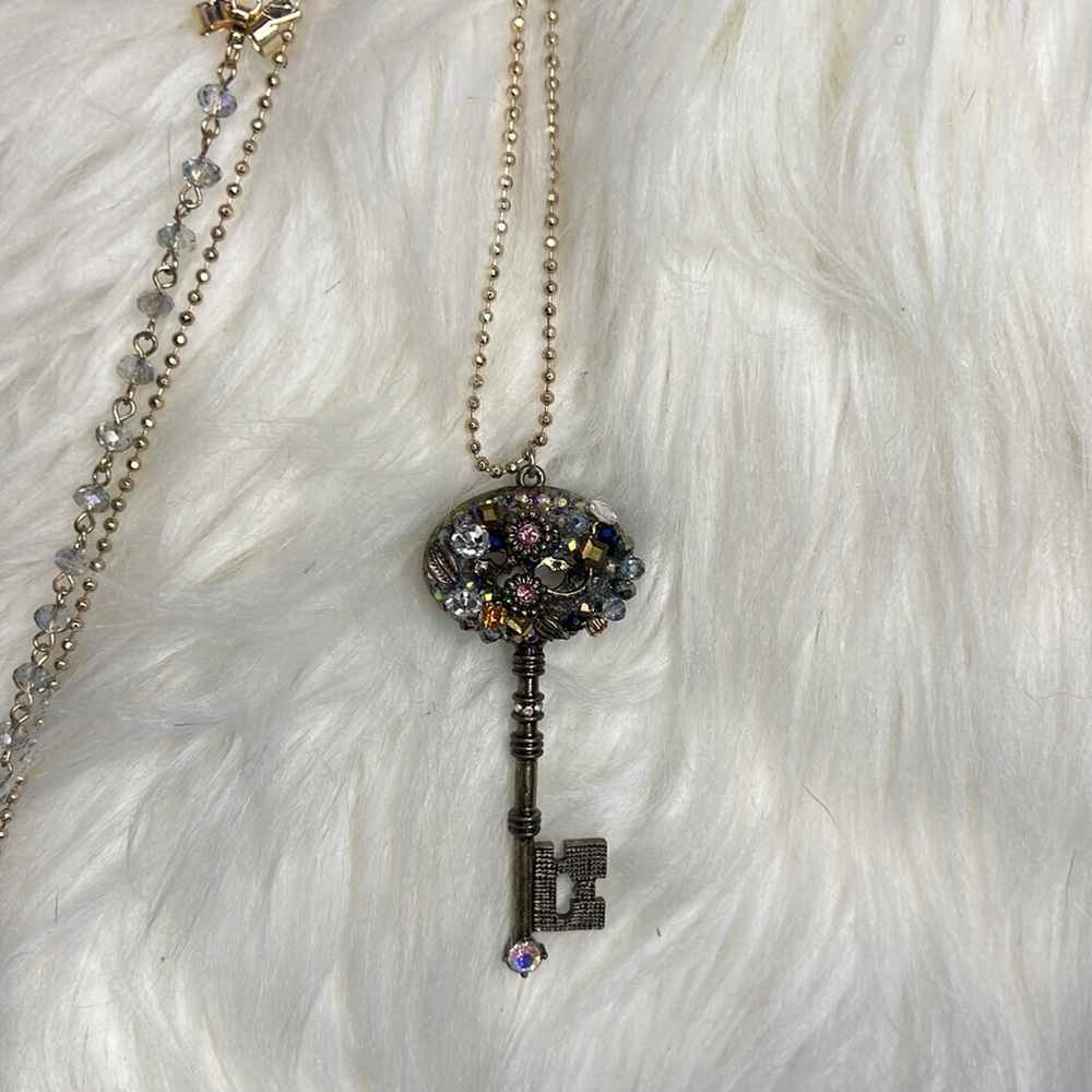 🔑💖 NWT Betsey Johnson Jeweled Victorian Steampunk Skeleton Key Necklace